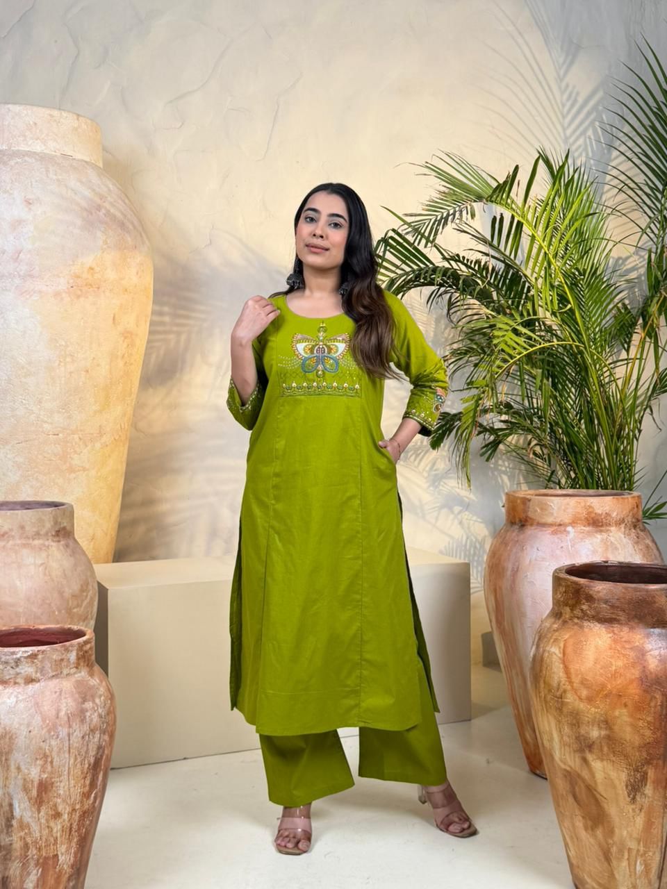 Naisha Co-Ord Set – Parrot Green