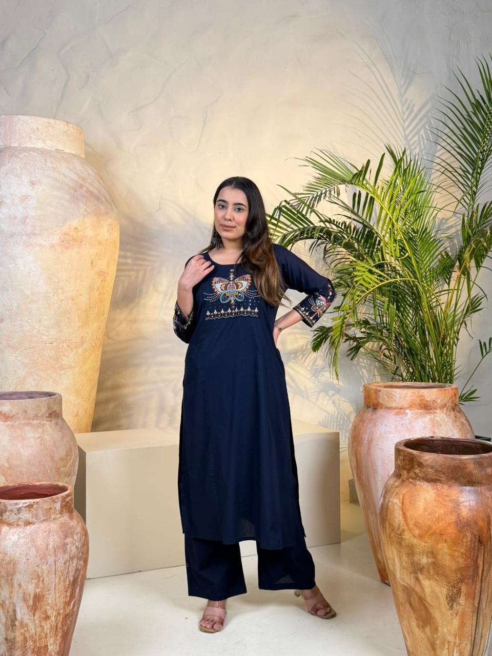 Naisha Co-Ord Set – Navy Blue