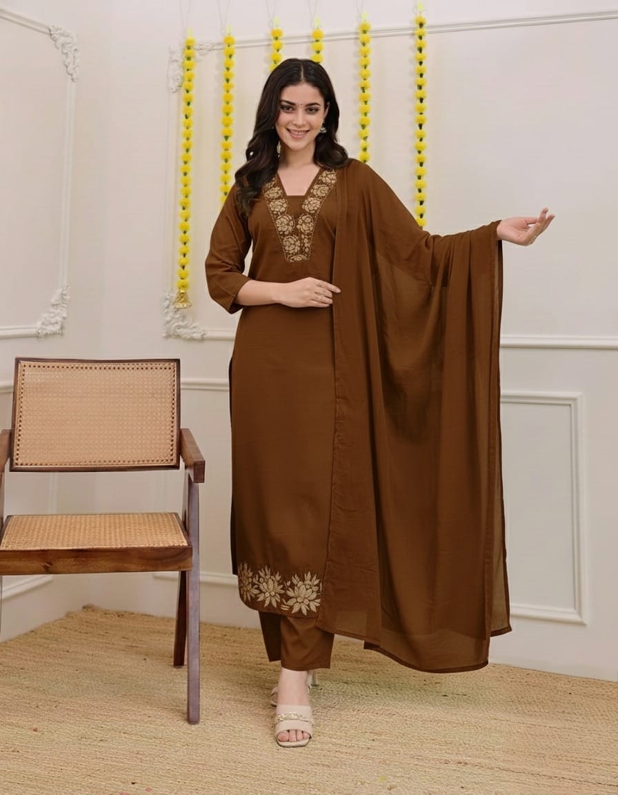 Viscose Casual Wear Kurti Pant & Dupatta Set