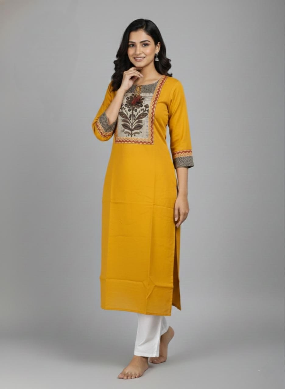 Women’s Stylish Yellow Kurti