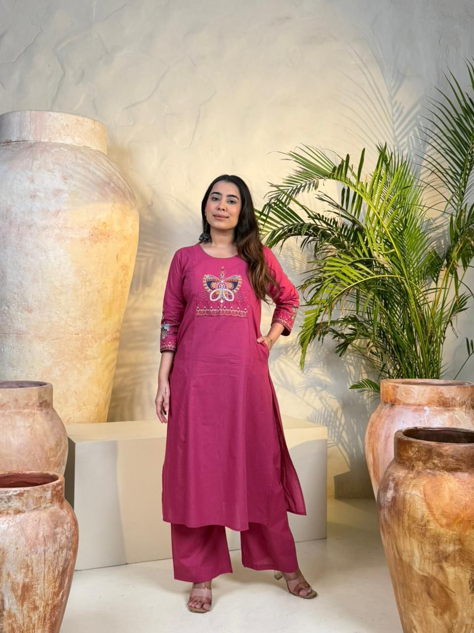 Naisha Co-Ord Set – Rani Pink